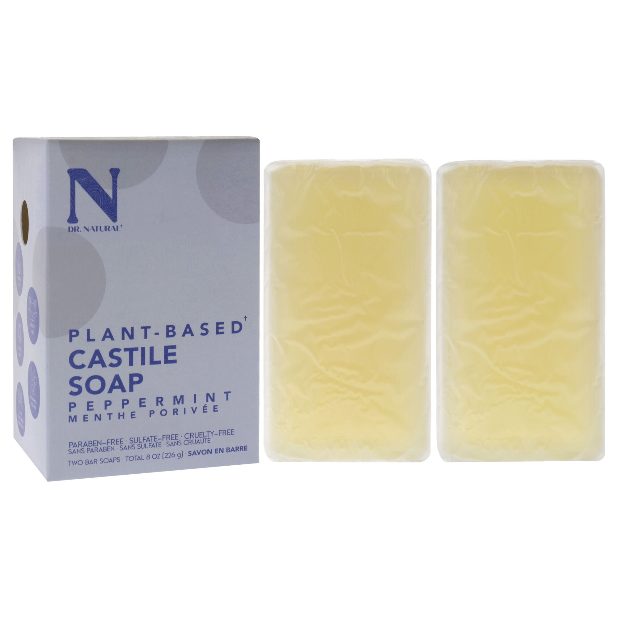 Castile Bar Soap - Peppermint by Dr. Natural for Unisex - 2 x 8 oz Soap, See Description, alternate image number 2