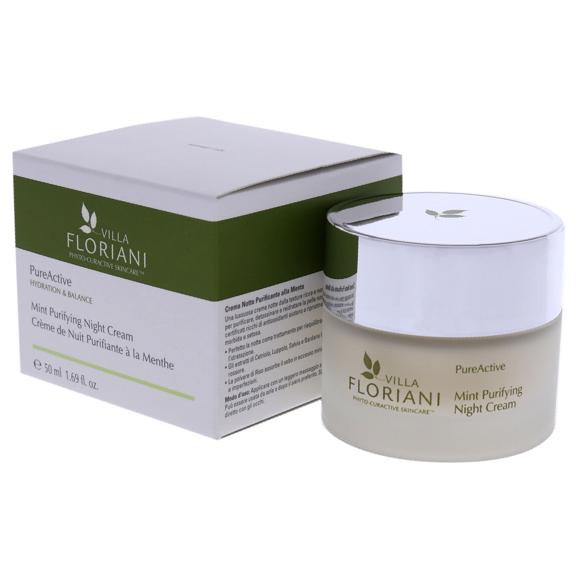 PureActive Purifying Night Cream - Mint by Villa Floriani for Unisex - 1.69 oz Cream, See Description, alternate image number 3