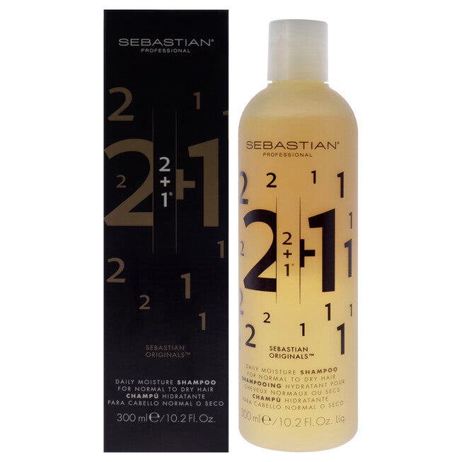 2 Plus 1 Daily Moisture Shampoo by Sebastian for Unisex - 10.2 oz Shampoo, NA, hi-res image number null
