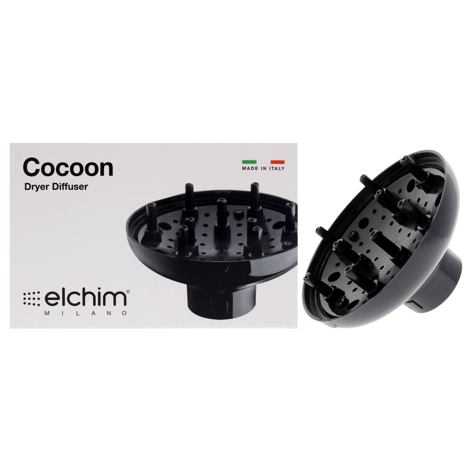 3900 Cocoon Hair Dryer Diffuser by Elchim for Unisex - 1 Pc Diffuser, Black, hi-res image number 0