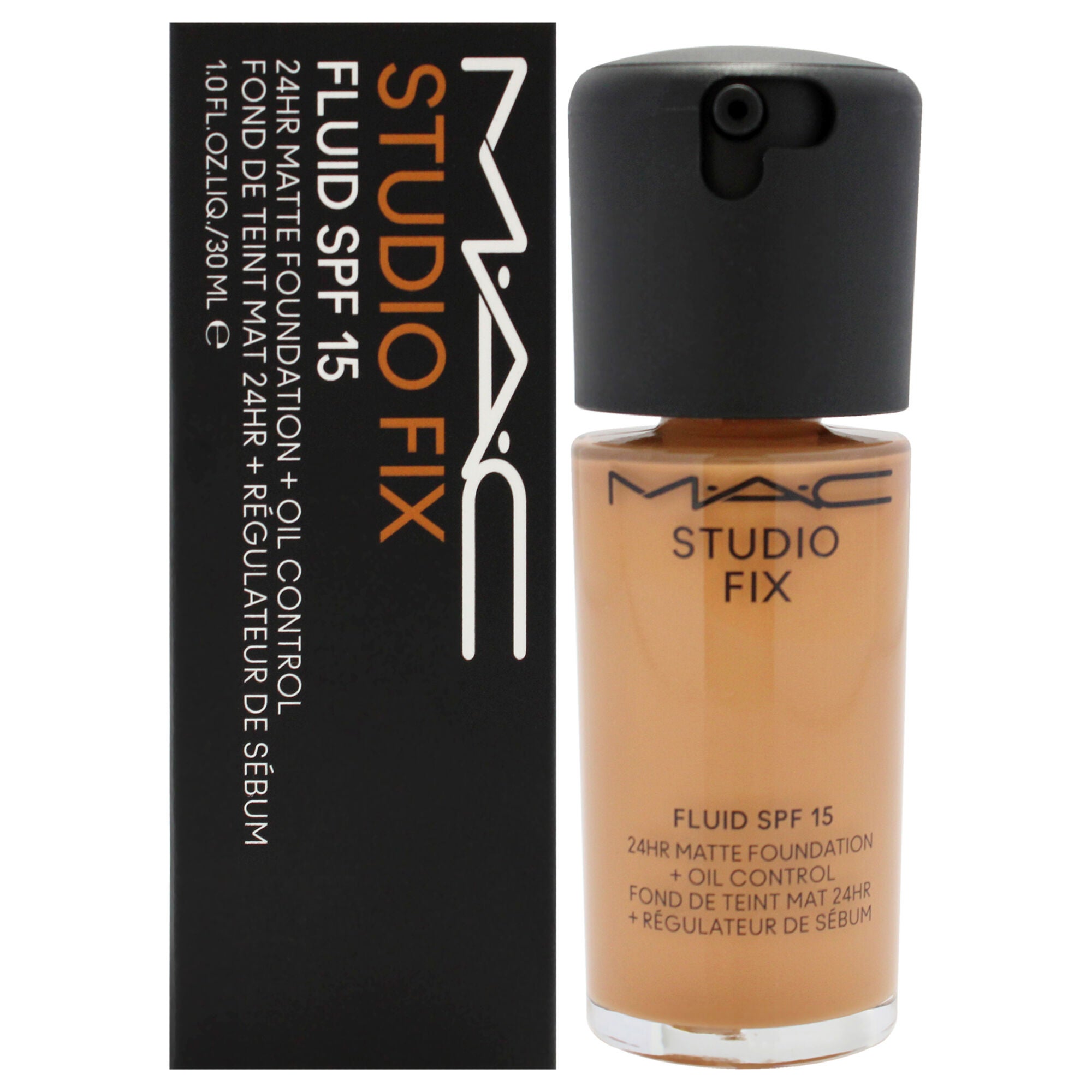 Studio Fix Fluid SPF 15 24Hr Matte Foundation Plus Oil Control - NC45 Bronze With Golden Undertone by MAC for Women - 1 oz Foundation, See Description, hi-res image number 0
