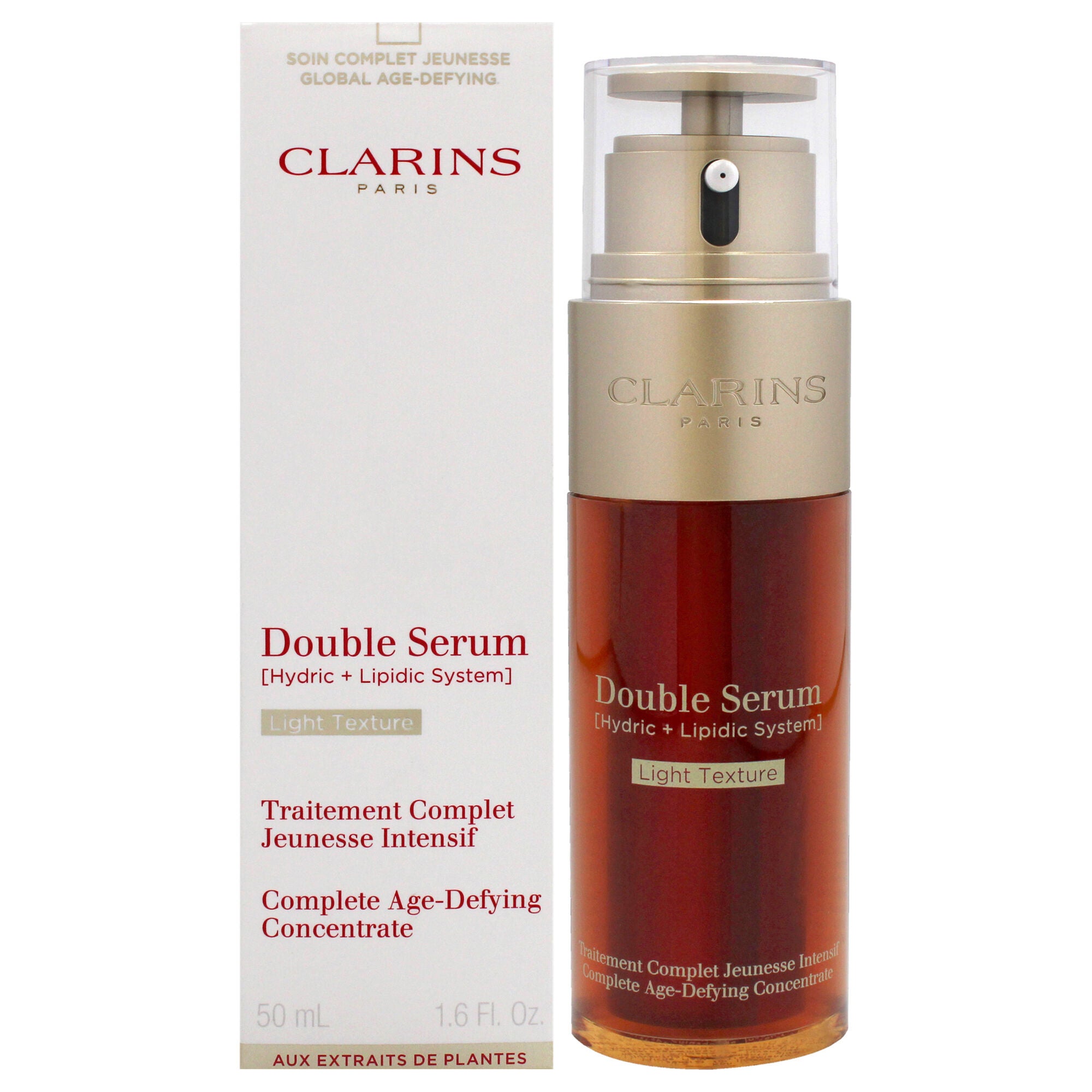 Double Serum Light Texture Complete Age-Defying Concentrate by Clarins for Women - 1.6 oz Serum, See Description, hi-res image number 0