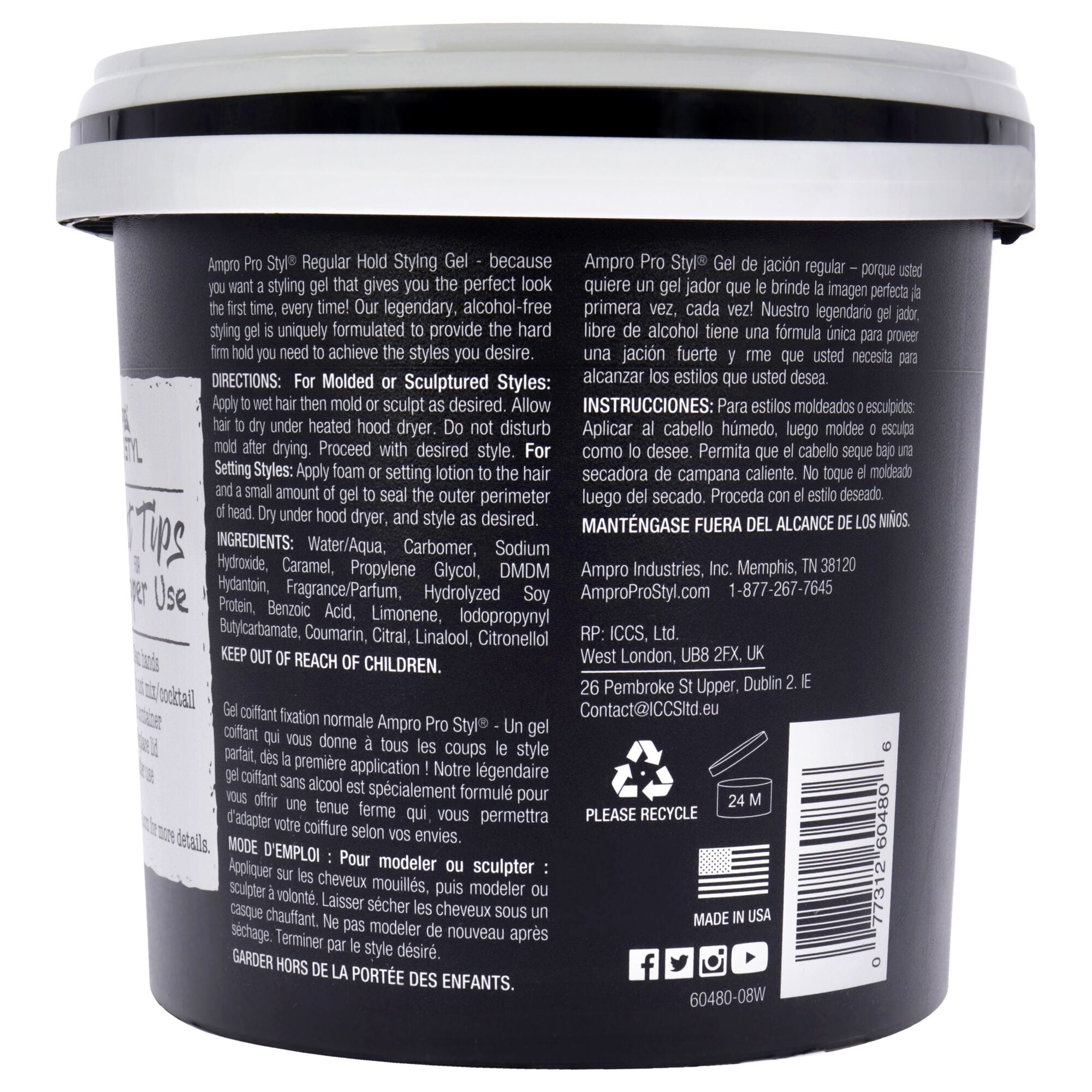 Pro Styl Gel - Regular Hold by Ampro for Women - 80 oz Gel, See Description, alternate image number 2