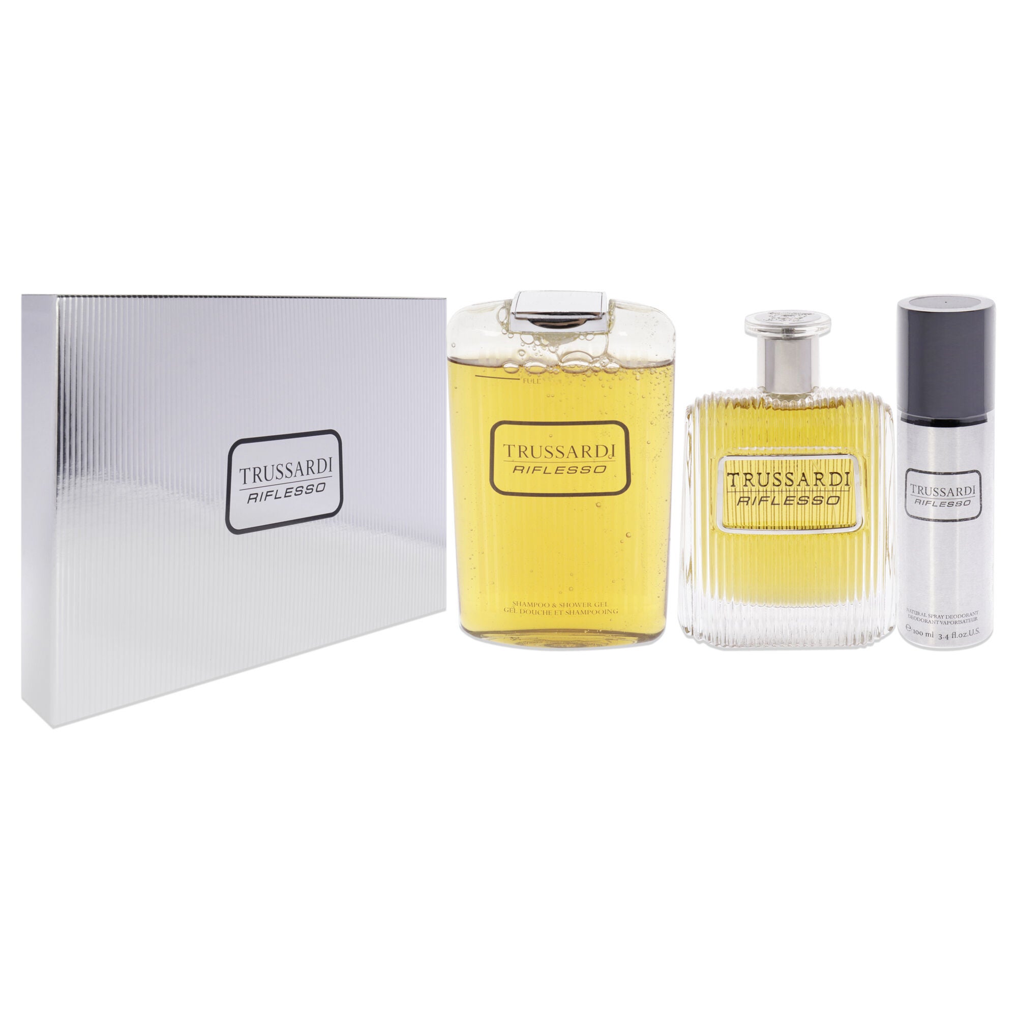 Trussardi Riflesso by Trussardi for Men - 3 Pc Gift Set 3.4oz EDT Spray, 6.8oz Shampoo and Shower Gel, 3.4oz Deodorant Spray, See Description, alternate image number 1