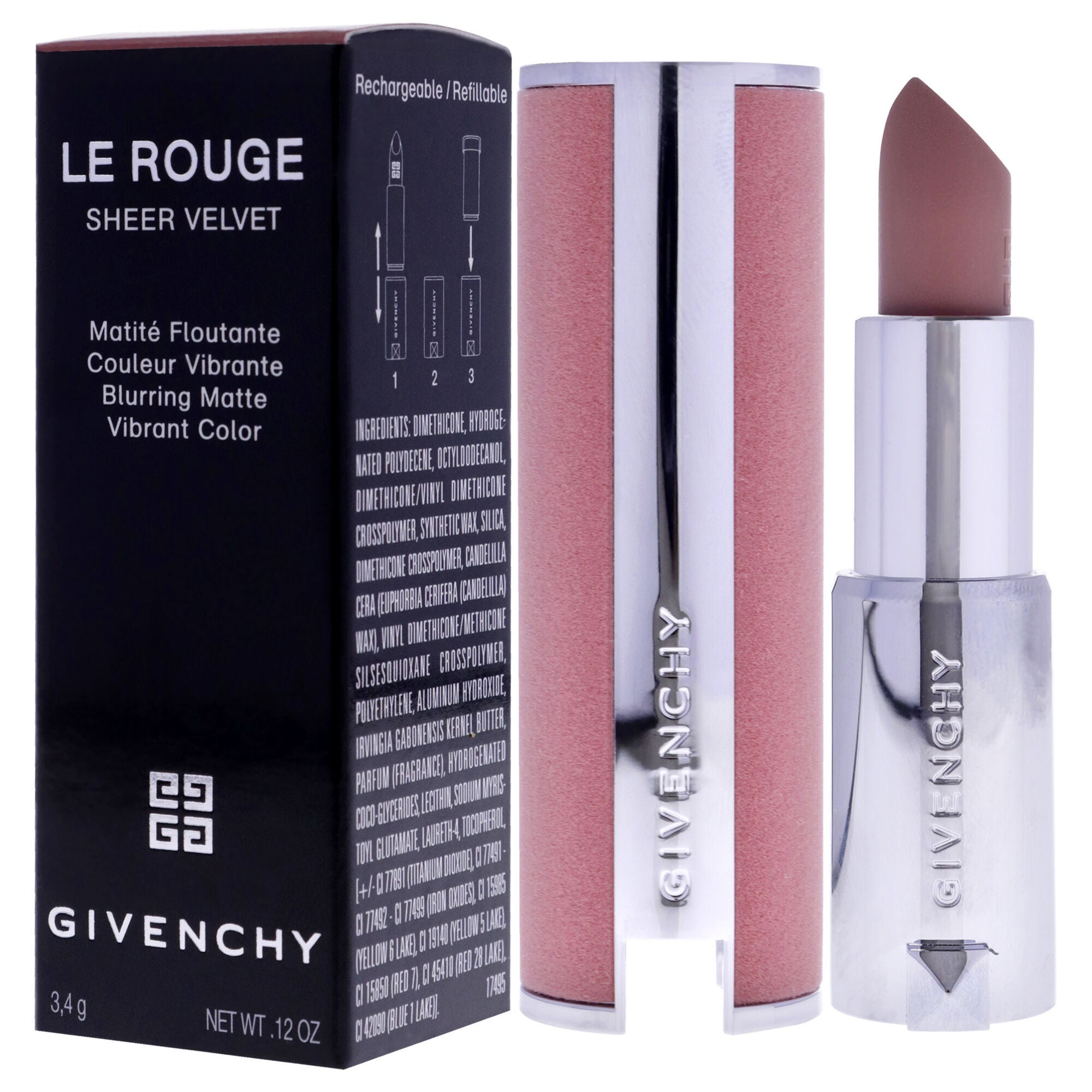 Le Rouge Sheer Velvet Matte Lipstick - 9 Beige Sable by Givenchy for Women - 0.12 oz Lipstick, See Description, alternate image number 3