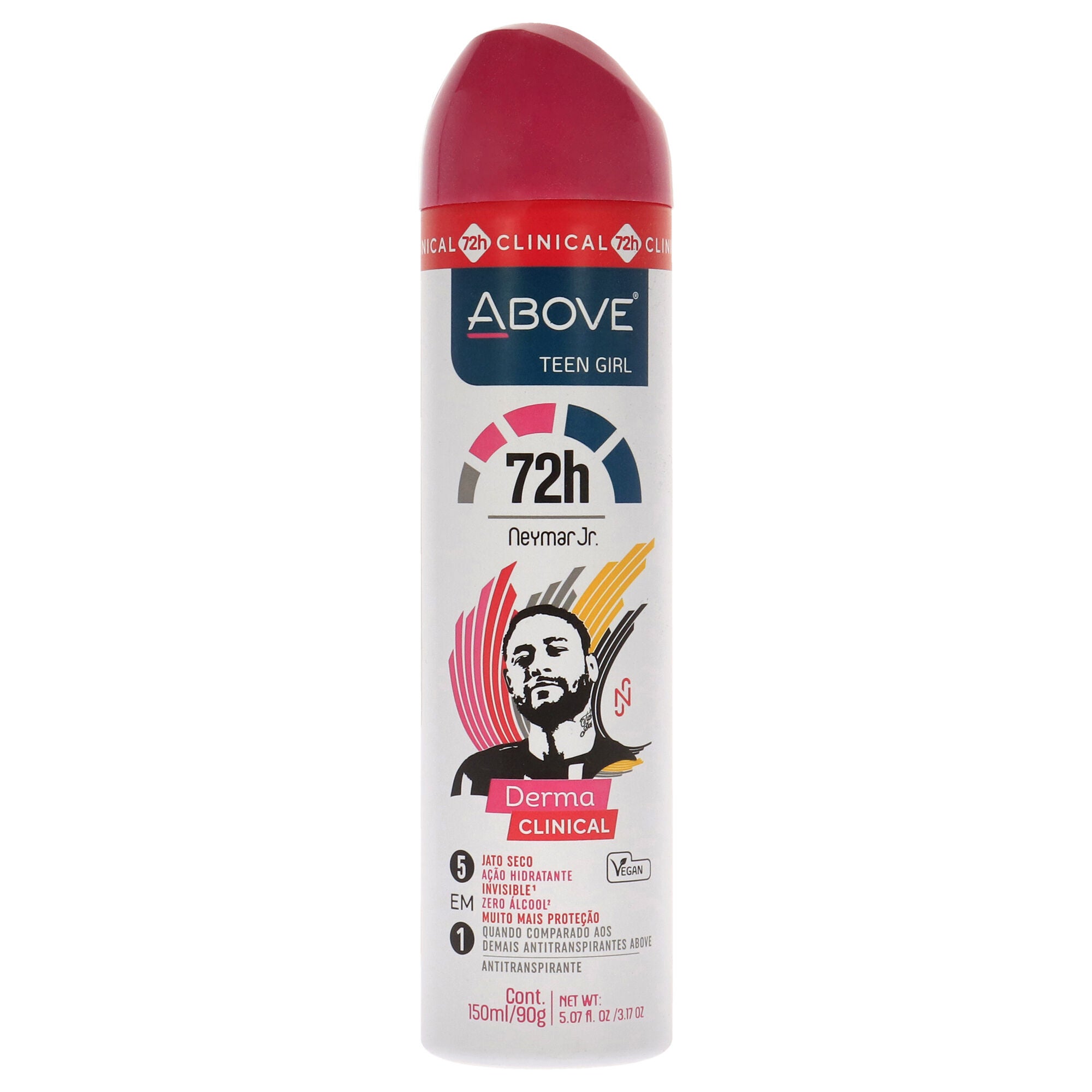72 Hours Neymar Jr Derma Clinical Antiperspirant Deodorant - Teen Girl by Above for Women - 3.17 oz Deodorant Spray, See Description, hi-res image number 0