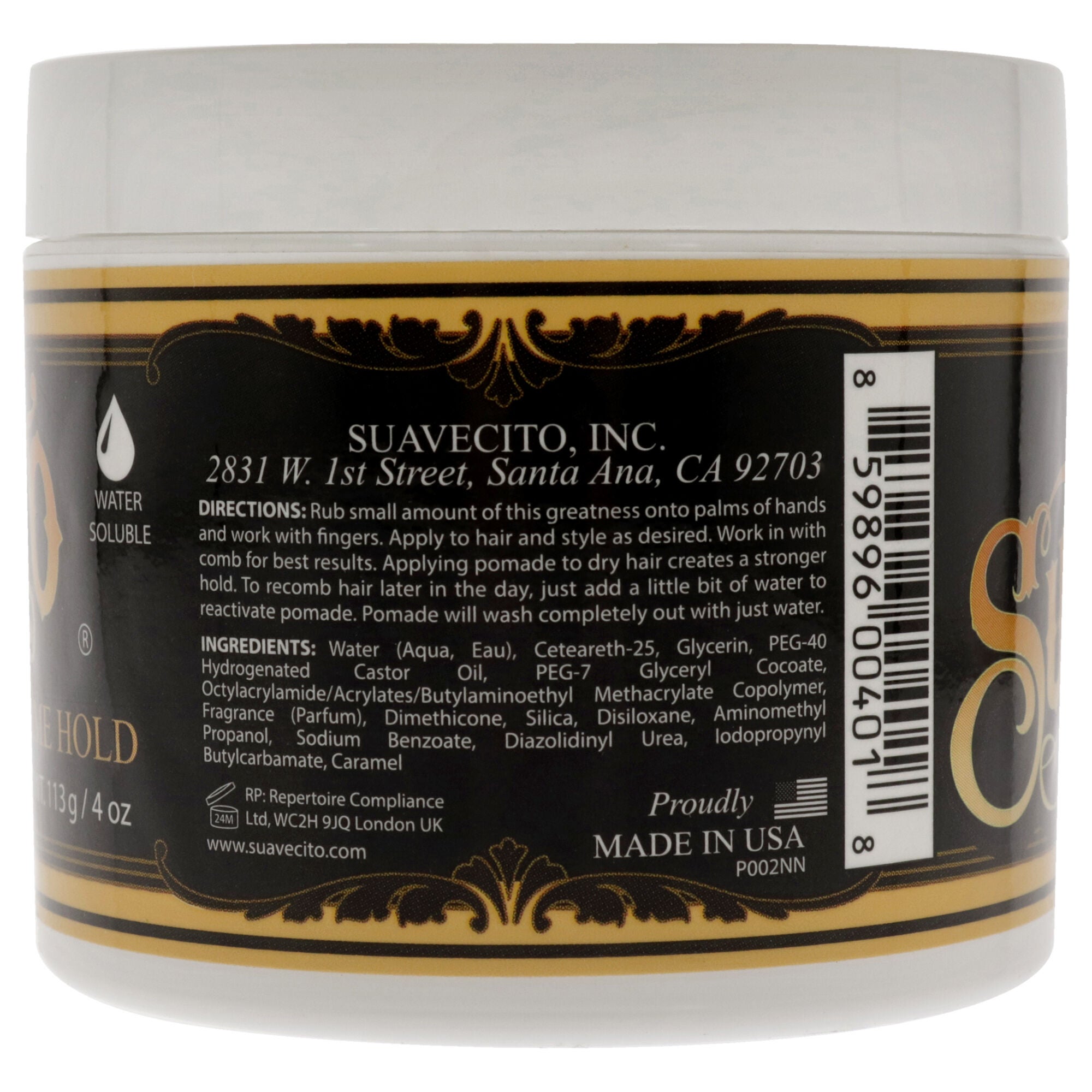 Strong Hold Pomade by Suavecito for Men - 4 oz Pomade, , alternate image number 3