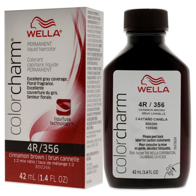 Color Charm Permanent Liquid Haircolor - 356 4R Cinnamon Brown by Wella for Unisex - 1.4 oz Hair Color, NA, alternate image number null