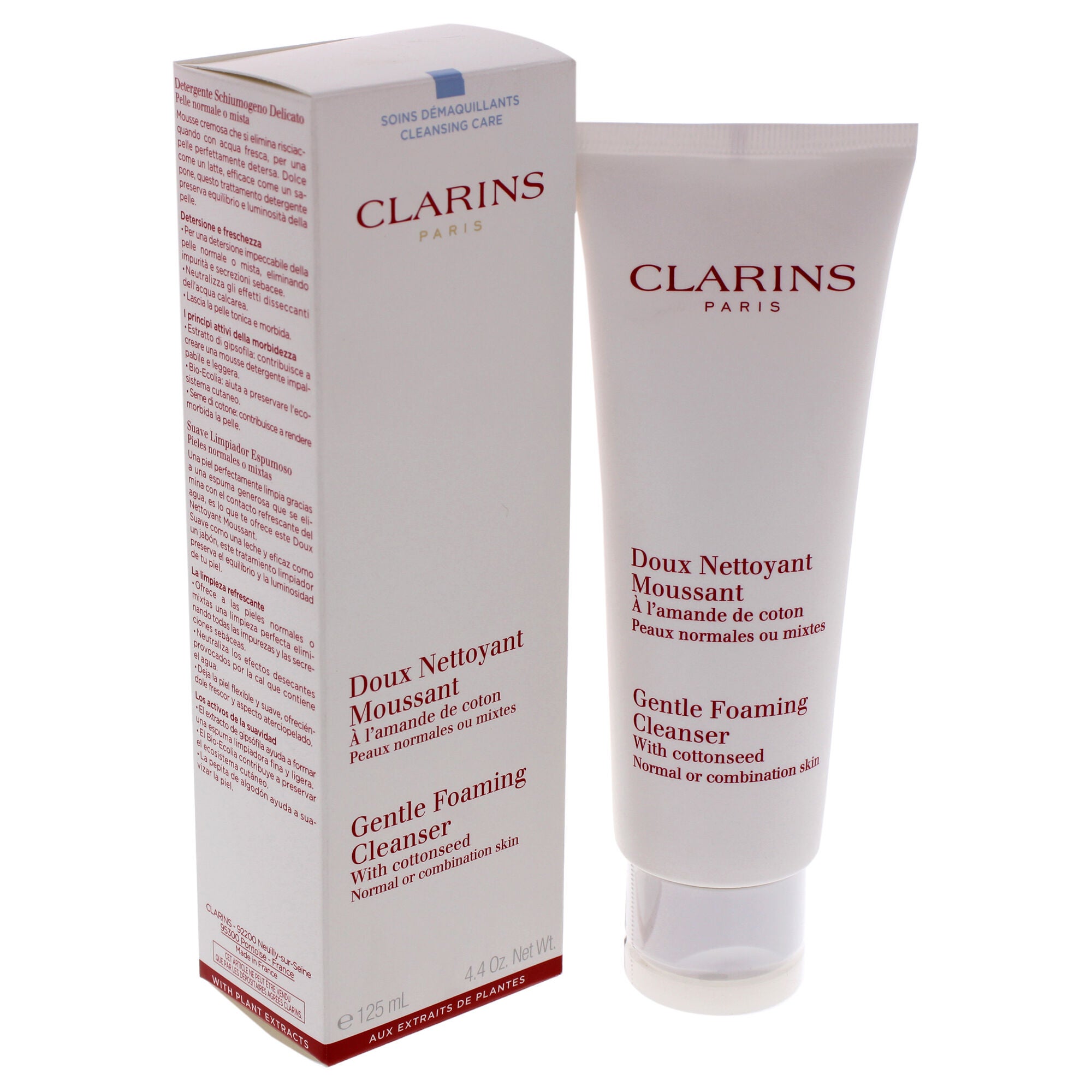 Gentle Foaming Cleanser With Cottonseed (Normal / Combination Skin by Clarins for Unisex - 4.4 oz Foaming Cleanser, See Description, alternate image number 3