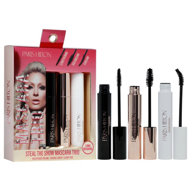 Steal The Show Mascara Trio by Paris Hilton Cosmetics for Women - 3 Pc 0.27oz Lengthening Mascara, 0.27oz Volumizing Mascara, 0.27oz Curling Mascara, NA, alternate image number null