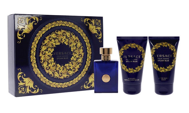 Dylan Blue by Versace for Men - 3 Pc Gift Set 1.7oz EDT Spray, 1.7oz After Shave Balm, 1.7oz Perfumed Bath Shower Gel, NA, hi-res image number null