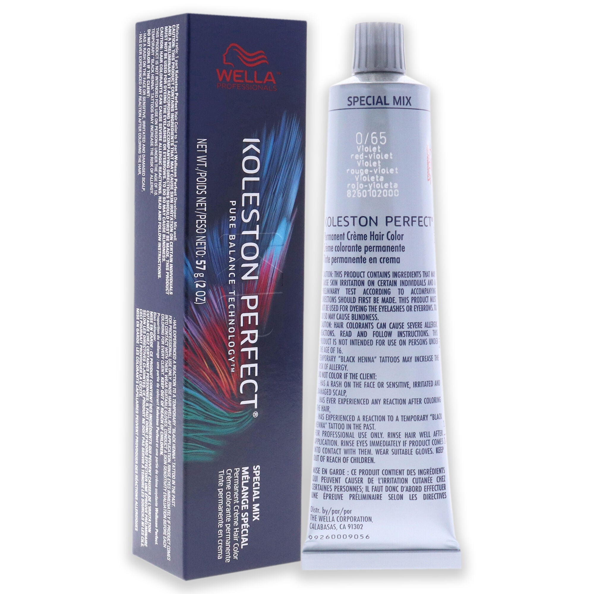 Koleston Perfect Permanent Creme Hair Color - 0 65 Violet Red- Violet by Wella for Unisex - 2 oz Hair Color, See Description, alternate image number 1