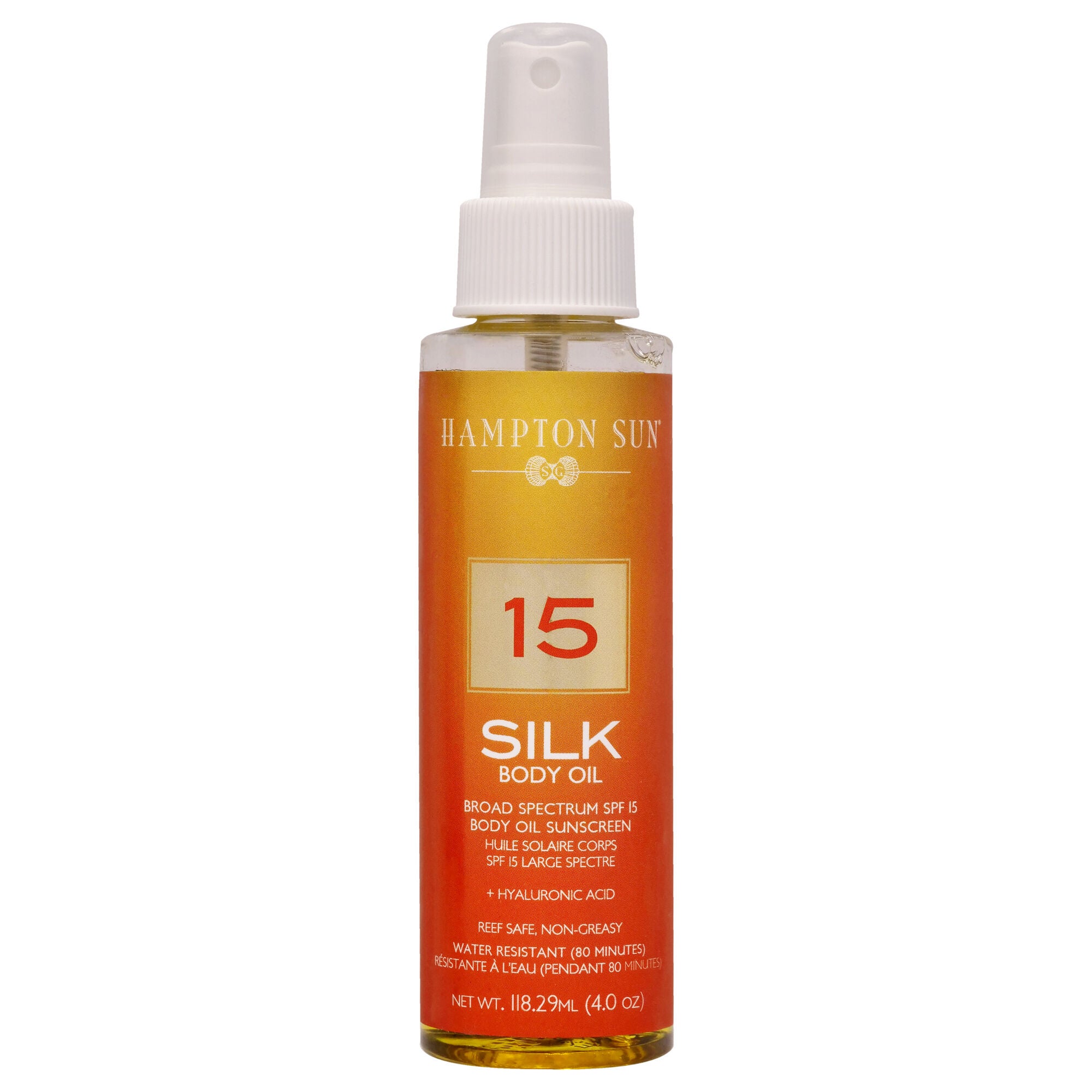 Silk Body Oil SPF 15 by Hampton Sun for Unisex - 4 oz Oil, See Description, hi-res image number 0