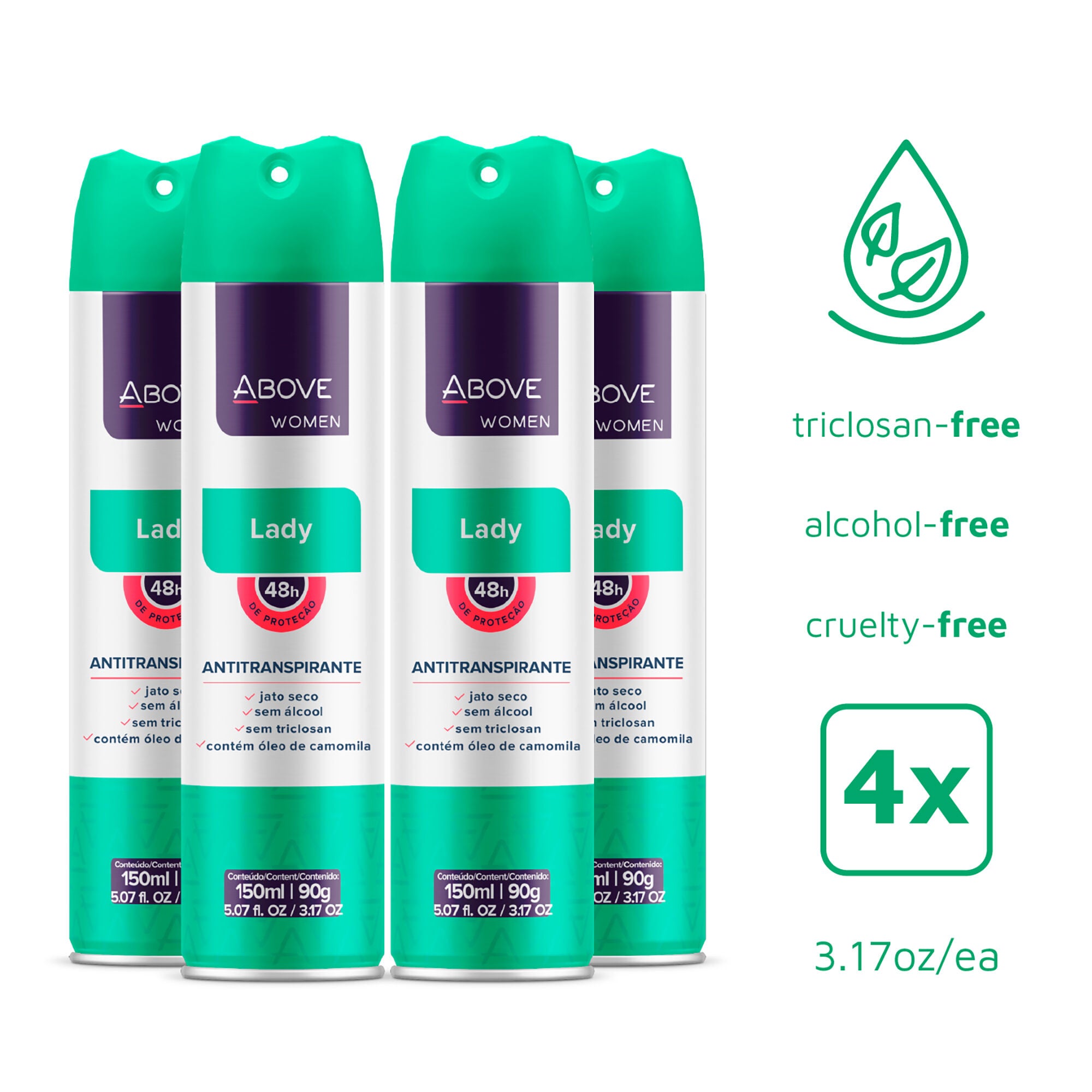 48 Hours Antiperspirant Deodorant - Lady by Above for Women - 3.17 oz Deodorant Spray - Pack of 4, , alternate image number 6