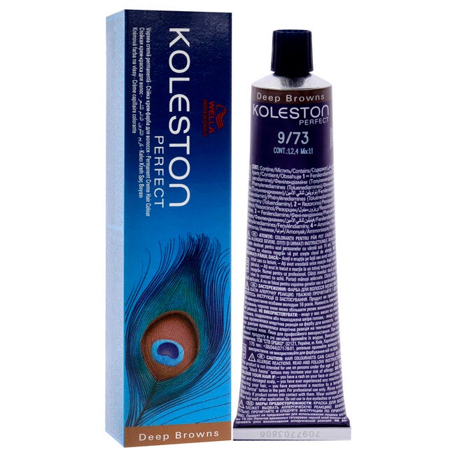 Koleston Perfect Permanent Creme Haircolor - 9-73 Very Light Brunette Gold Blonde by Wella for Unisex - 2 oz Hair Color, NA, alternate image number null
