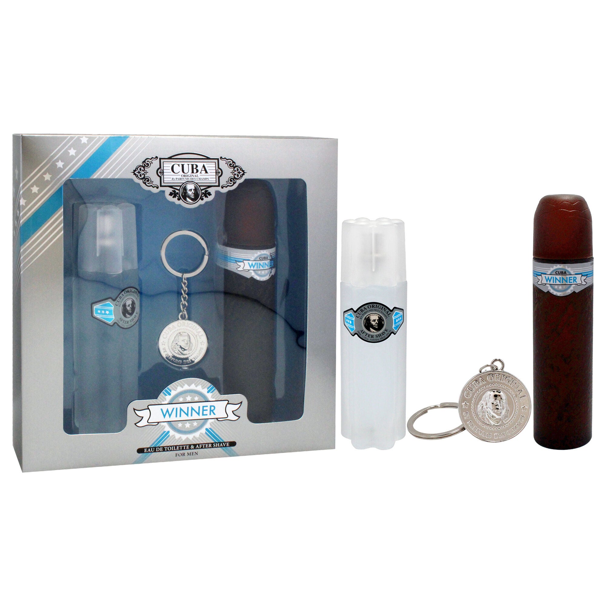 Cuba Winner by Cuba for Men - 3 Pc Gift Set 3.3oz EDT Spray, 3.3oz After Shave, Key Chain, See Description, alternate image number 1