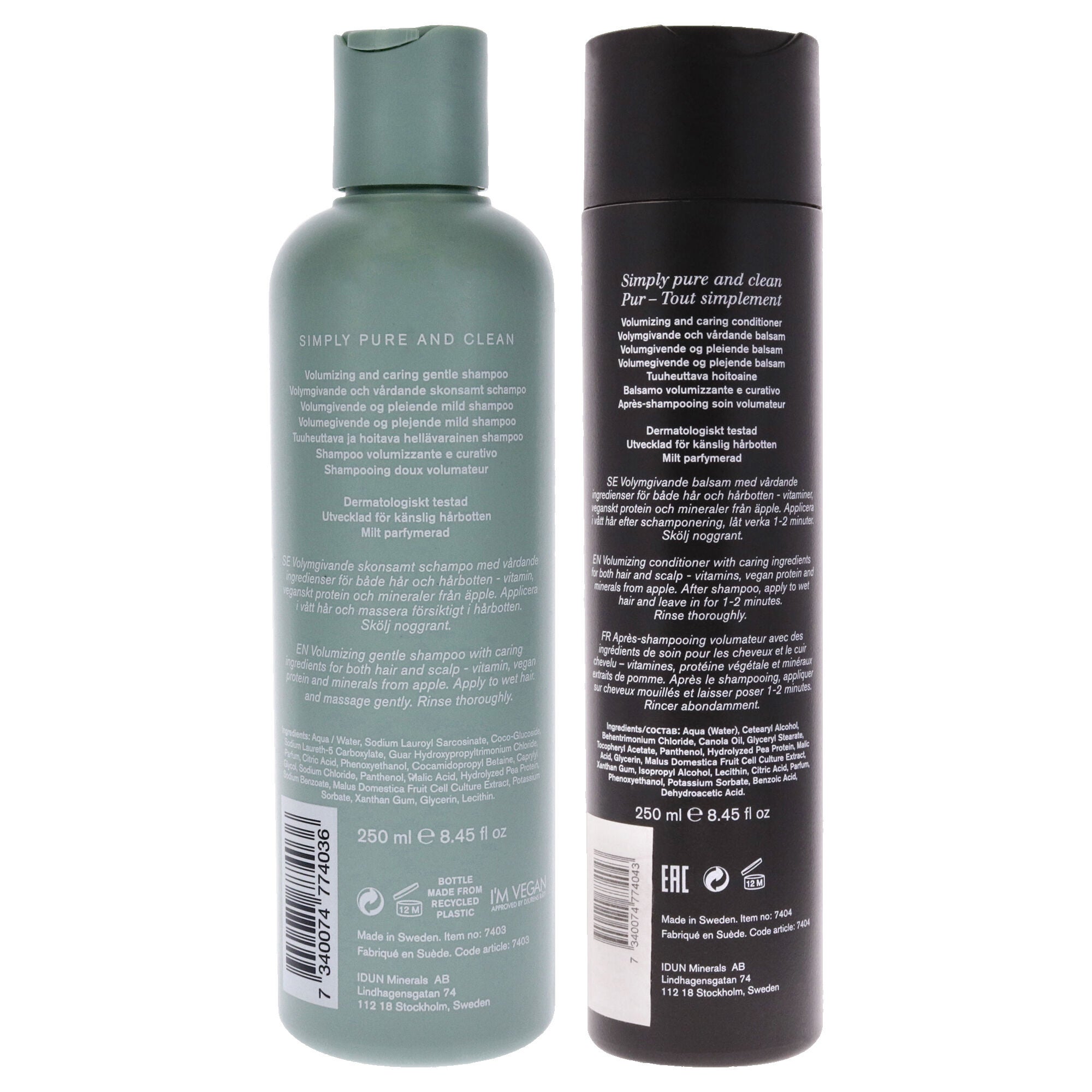 Volume and Care Shampoo and Conditioner Kit by Idun Minerals for Unisex - 2 Pc Kit 8.45oz Shampoo, 8.45oz Conditioner, See Description, alternate image number 2