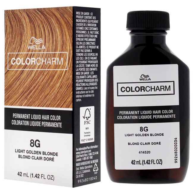 Color Charm Permanent Liquid Hair Color - 8G Light Golden Blonde by Wella for Unisex - 1.42 oz Hair Color, NA, alternate image number null