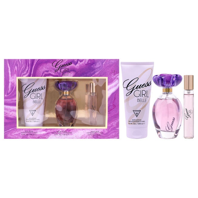 Guess Girl Belle by Guess for Women - 3 Pc Gift Set 3.4oz EDT Spray , 0.5oz EDP Travel Spray, 6.7oz Body Lotion, NA, hi-res image number null