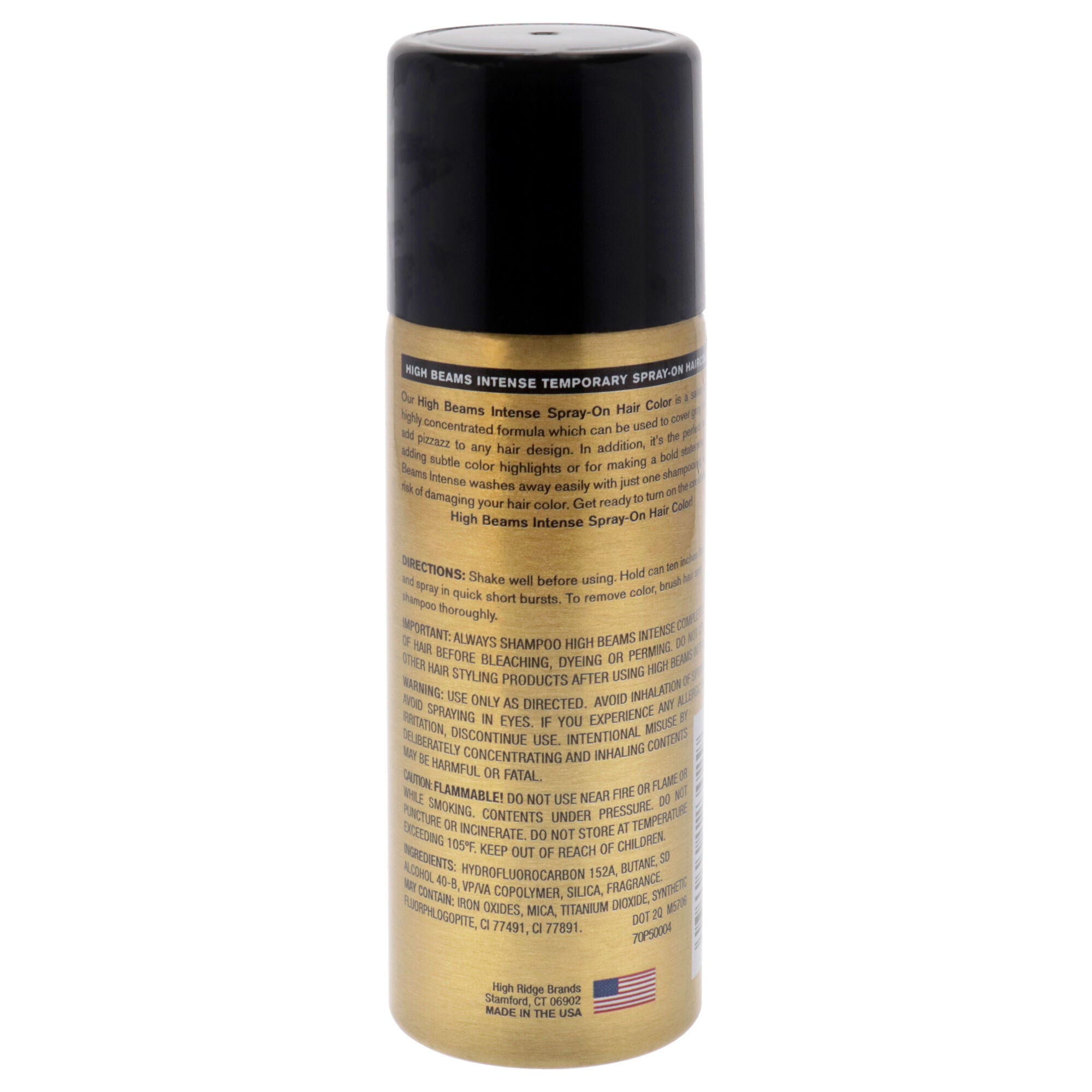 High Beams Intense Temporary Spray - 20 Black by Salon Grafix for Unisex - 2.7 oz Hair Color, See Description, alternate image number 1