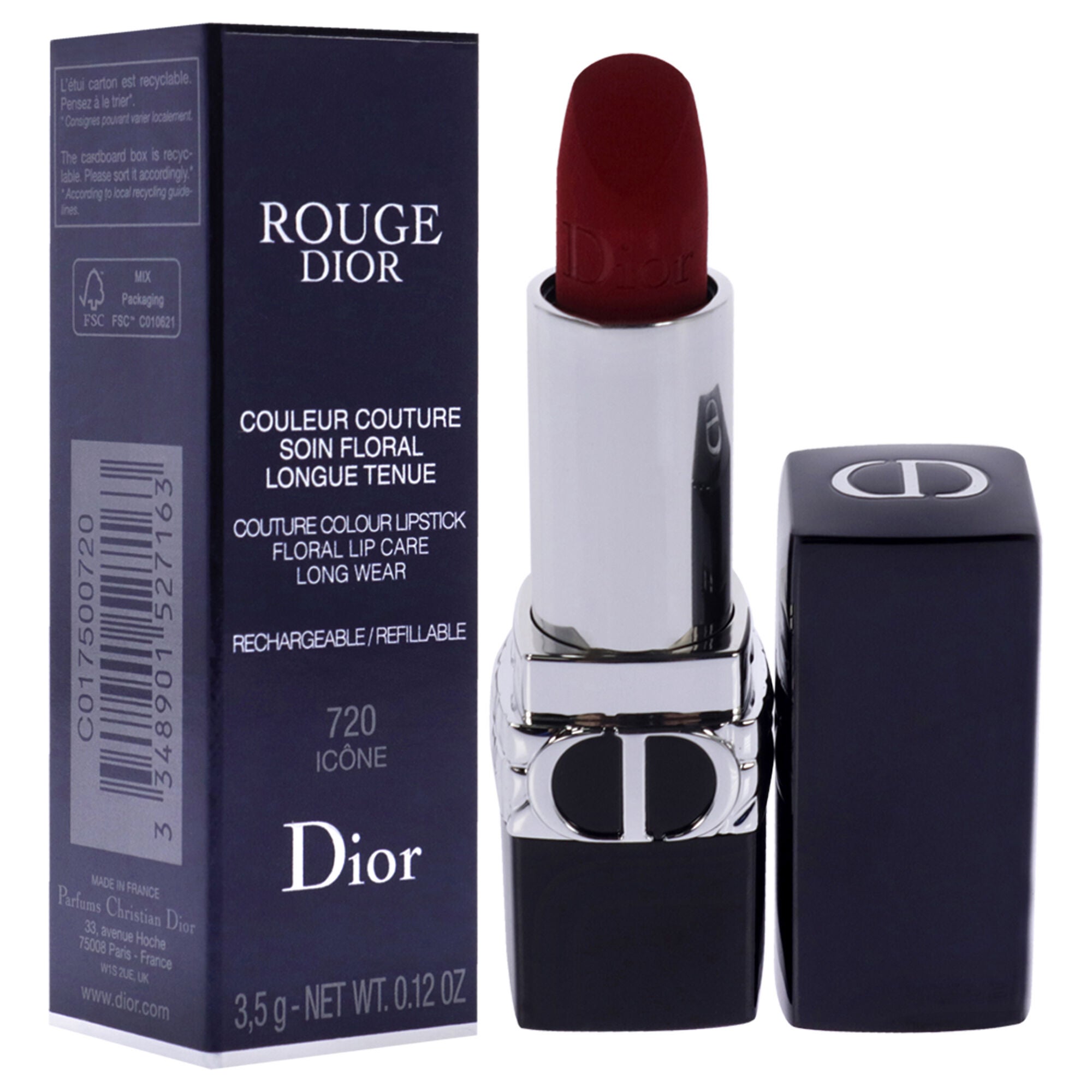 Rouge Dior Velvet Lipstick - 720 Icone by Christian Dior for Women - 0.12 oz Lipstick, See Description, alternate image number 1
