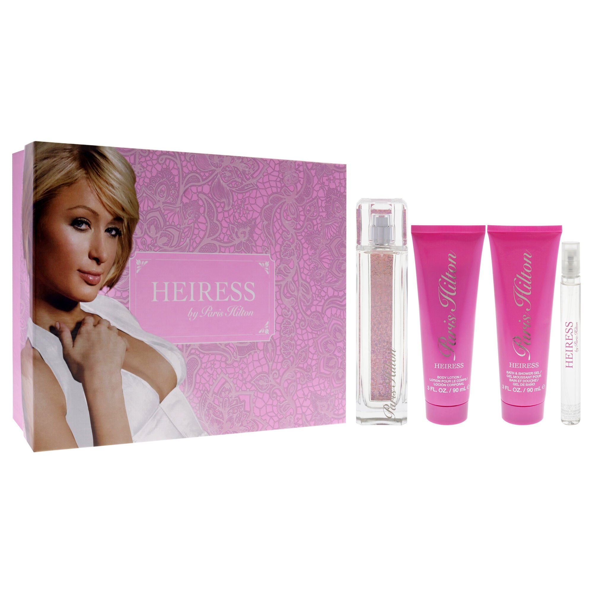 Heiress by Paris Hilton for Women - 4 Pc Gift Set 3.4oz EDP Spray, 0.34oz EDP Spray, 3oz Body Lotion, 3oz Bath & Shower Gel, See Description, alternate image number 2