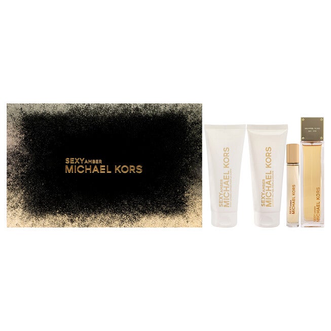 Sexy Amber by Michael Kors for Women - 4 Pc Gift Set 3.4oz EDP Spray, 0.33oz EDP Spray 3.4oz Body Lotion, 3.4oz Shower Gel, NA, hi-res image number null