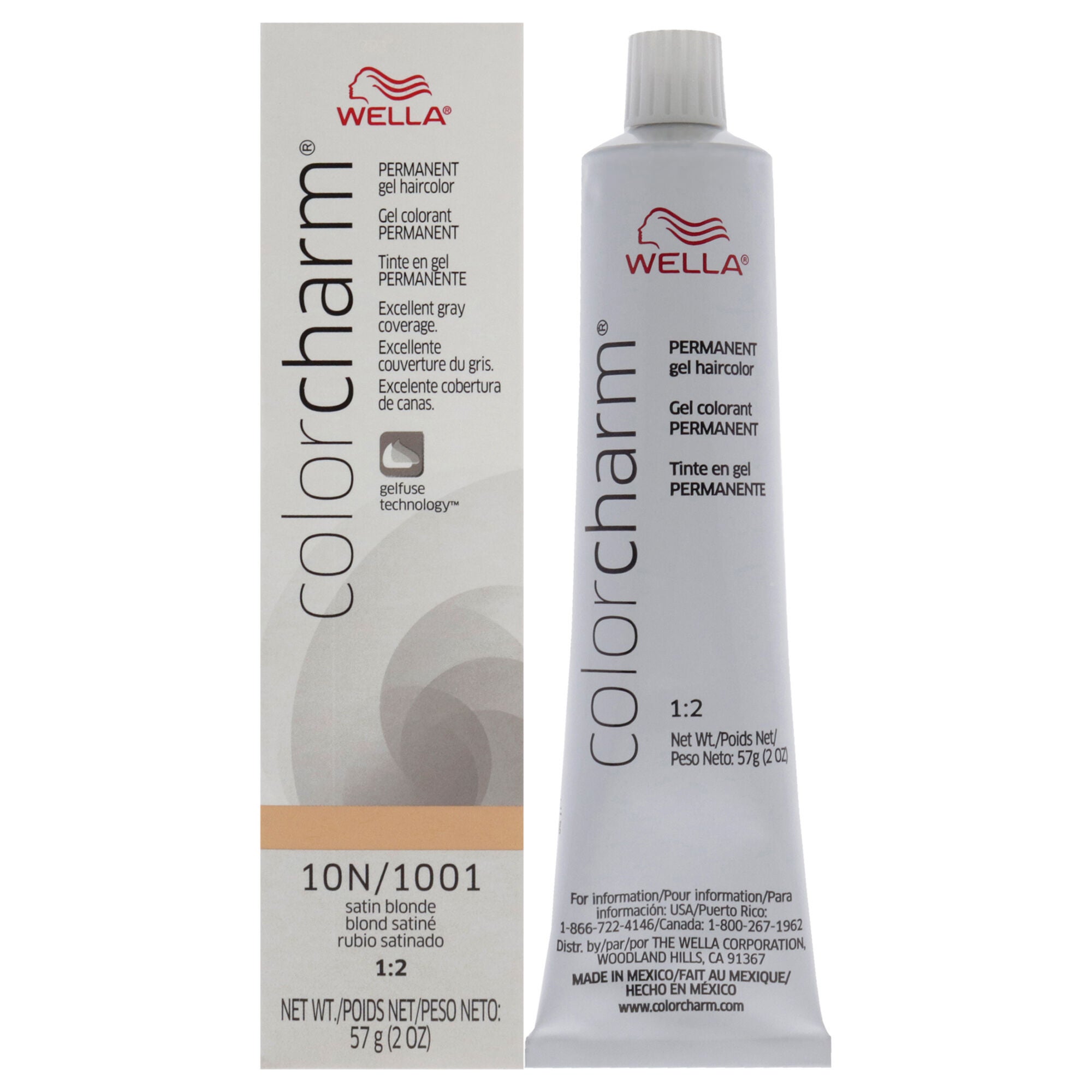 Color Charm Permanent Hair Color Gel - 10N 1001 Satin Blonde by Wella for Unisex - 2 oz Hair Color, See Description, hi-res image number 0