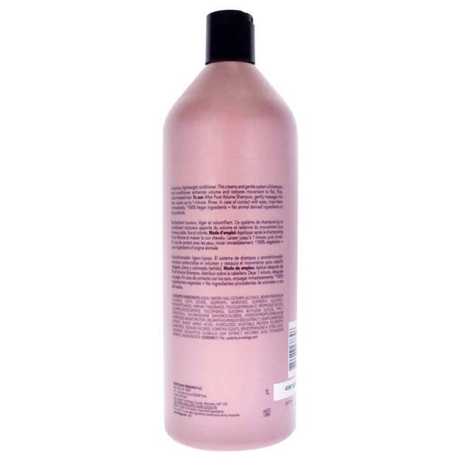 Pure Volume Conditioner by Pureology for Unisex - 1 Liter Conditioner, , alternate image number null