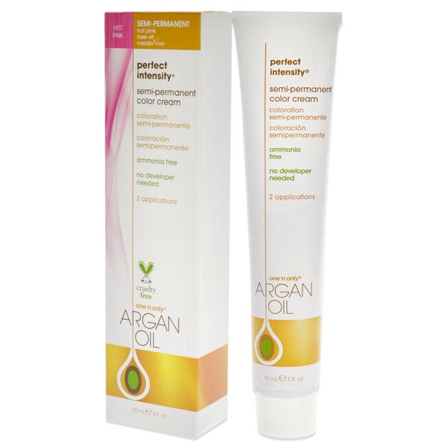 Argan Oil Perfect Intensity Semi-Permanent Color Cream - Hot Pink by One n Only for Unisex - 3 oz Hair Color, , alternate image number null
