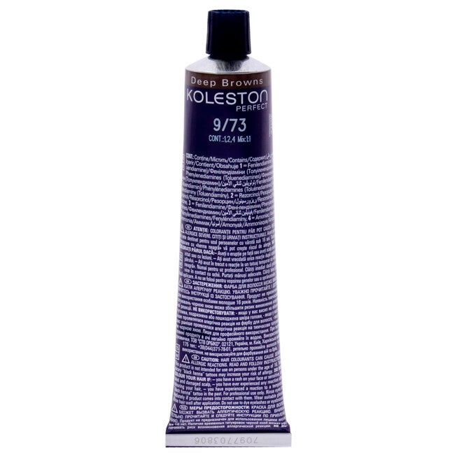 Koleston Perfect Permanent Creme Haircolor - 9-73 Very Light Brunette Gold Blonde by Wella for Unisex - 2 oz Hair Color, NA, alternate image number null