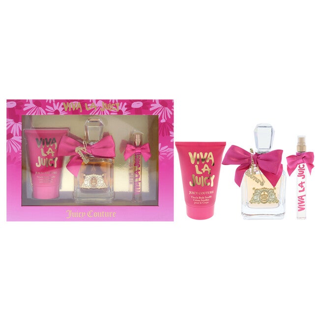 Viva La Juicy by Juicy Couture for Women - 3 Pc Gift Set 3.4oz EDP Spray, 0.33oz EDP Spray, 4.2oz Body Souffle, NA, hi-res image number null