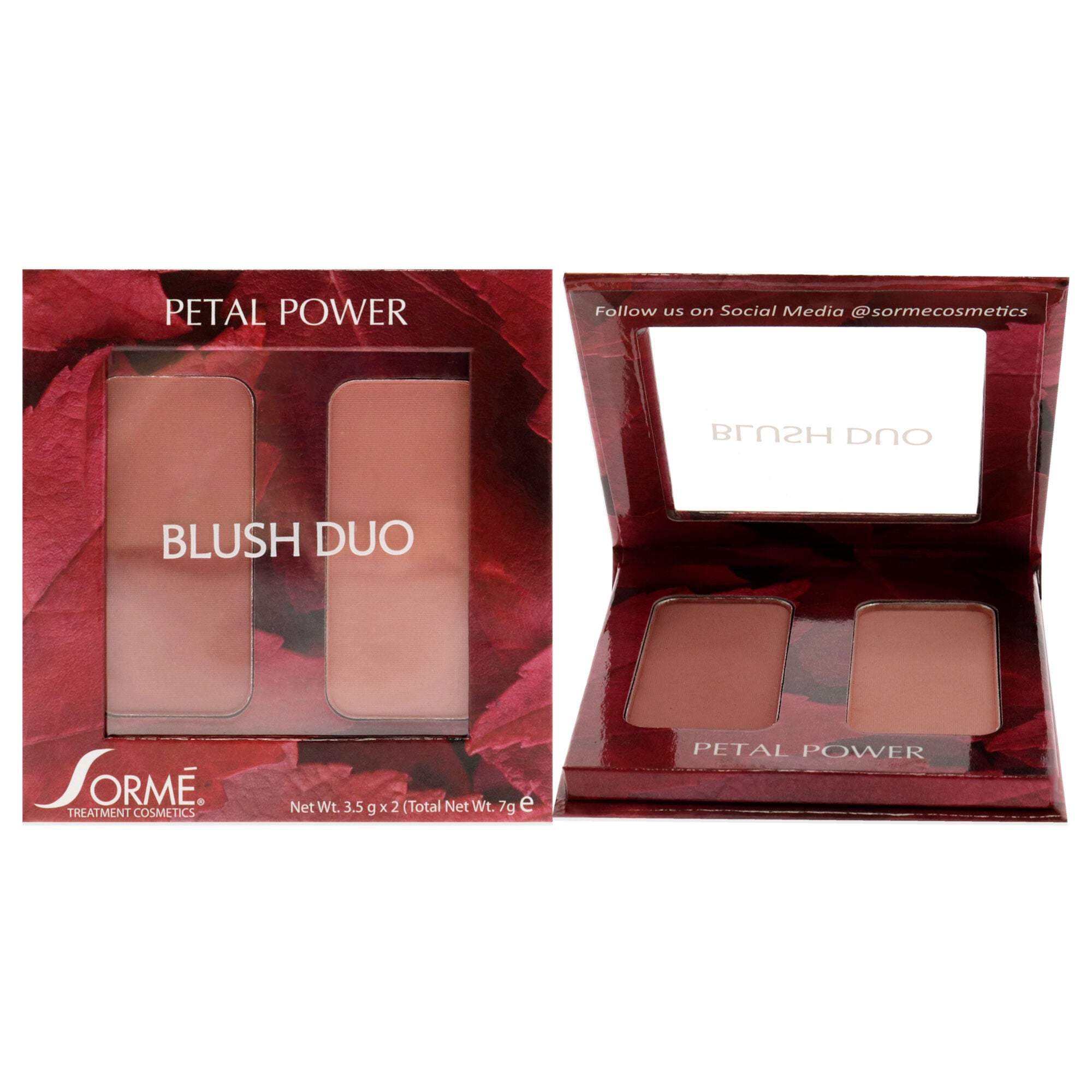 Blush Duo Compacts - Petal Power by Sorme Cosmetics for Women - 2 x 0.12 oz Blush, See Description, hi-res image number 0