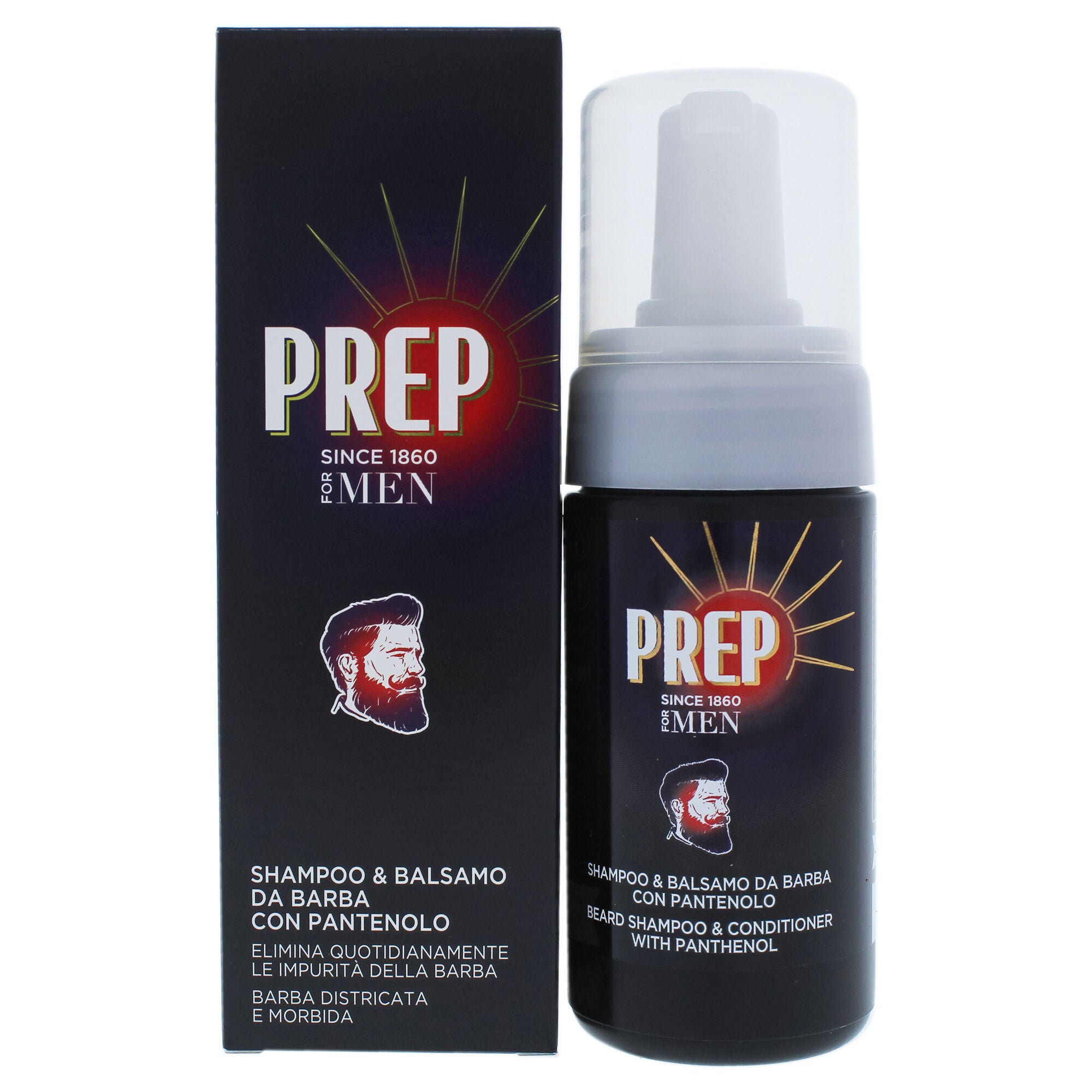 Beard Shampoo and Conditioner with Panthenol by Prep for Men - 3.4 oz Shampoo and Conditioner, See Description, hi-res image number 0