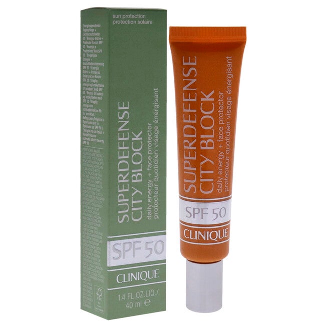 Superdefense City Block Daily Energy plus Face Protector SPF 50 by Clinique for Women - 1.4 oz Sunscreen, NA, alternate image number null