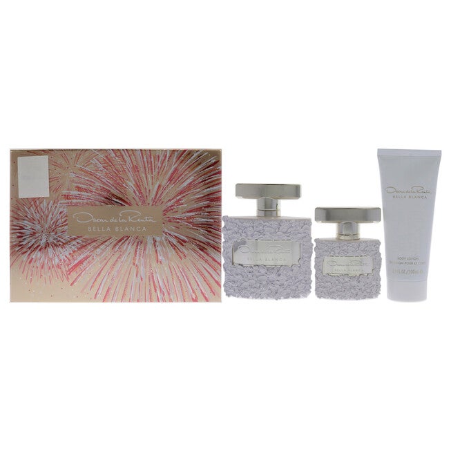 Bella Blanca by Oscar De La Renta for Women - 3 Pc Gift Set 3.4oz EDP Spray, 3.4oz Body Lotion, 1oz EDP Spray, See Description, hi-res image number 0