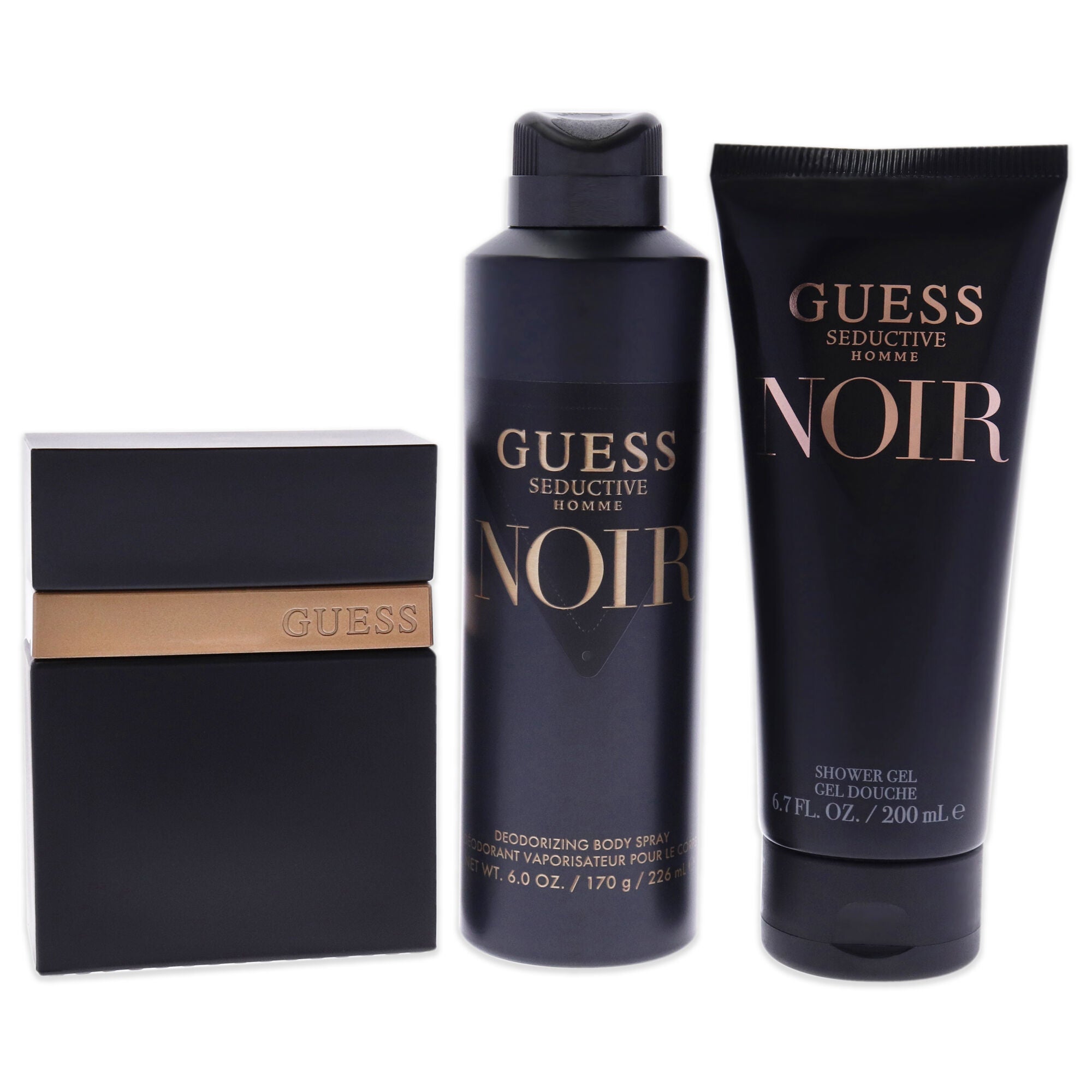 Guess Seductive Home Noir by Guess for Men - 3 Pc Gift Set 3.4oz EDT Spray, 6oz Deodorizing Body Spray, 6.7oz Shower Gel, See Description, alternate image number 3