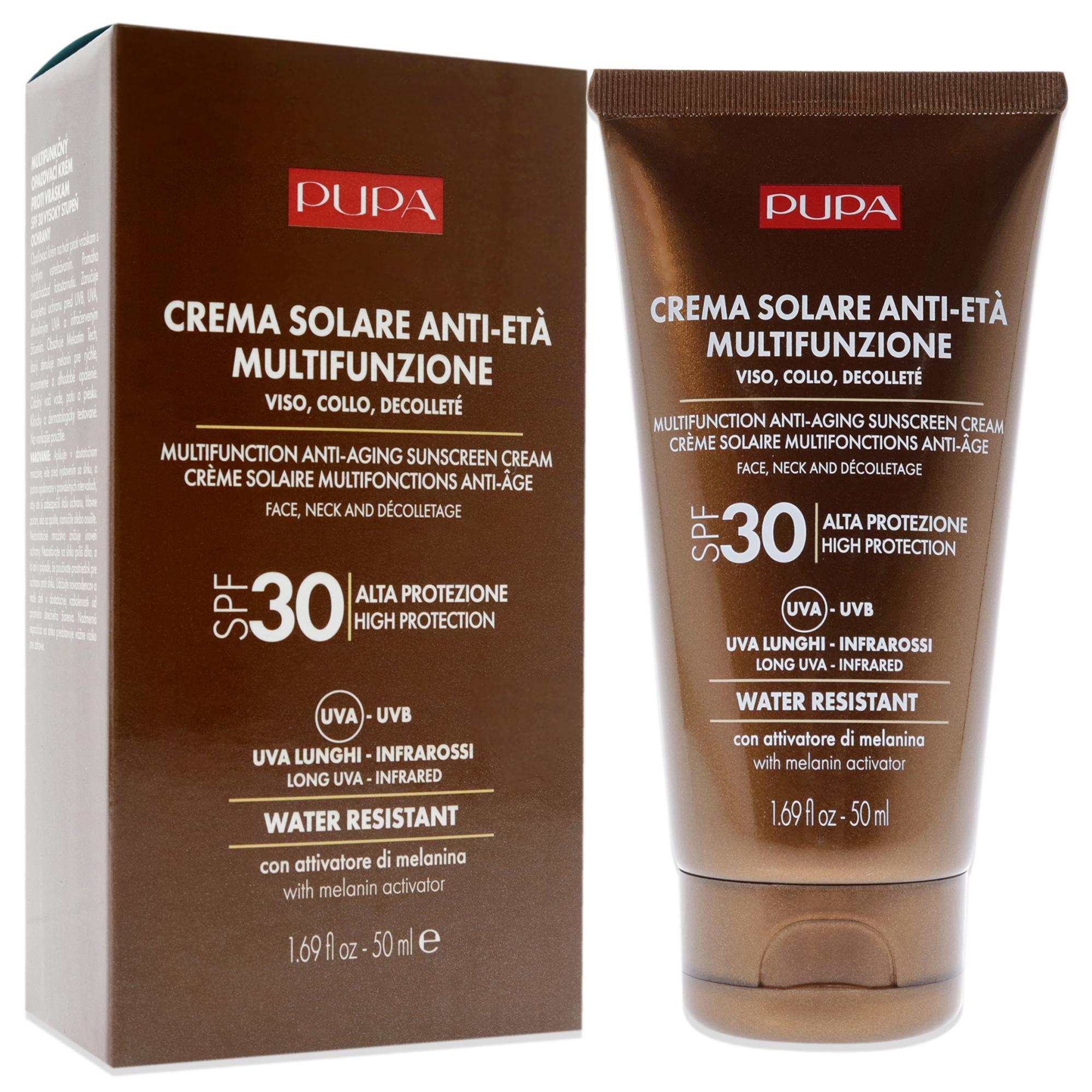 Multifunction Anti-Aging Water Resistant Sunscreen for Face SPF 30 by Pupa Milano for Unisex - 1.69 oz Cream, , alternate image number 6