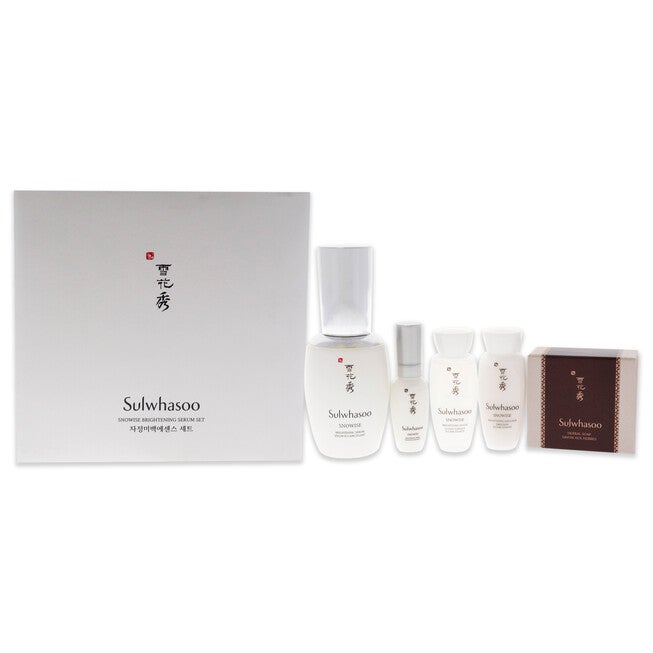 Snowise Brightening Serum Set by Sulwhasoo for Women - 5 Pc 1.7oz Serum, 8ml Serum, 15ml Water, 15ml Emulsion, 1.7oz Herbal Soap Red Ginger, NA, hi-res image number null