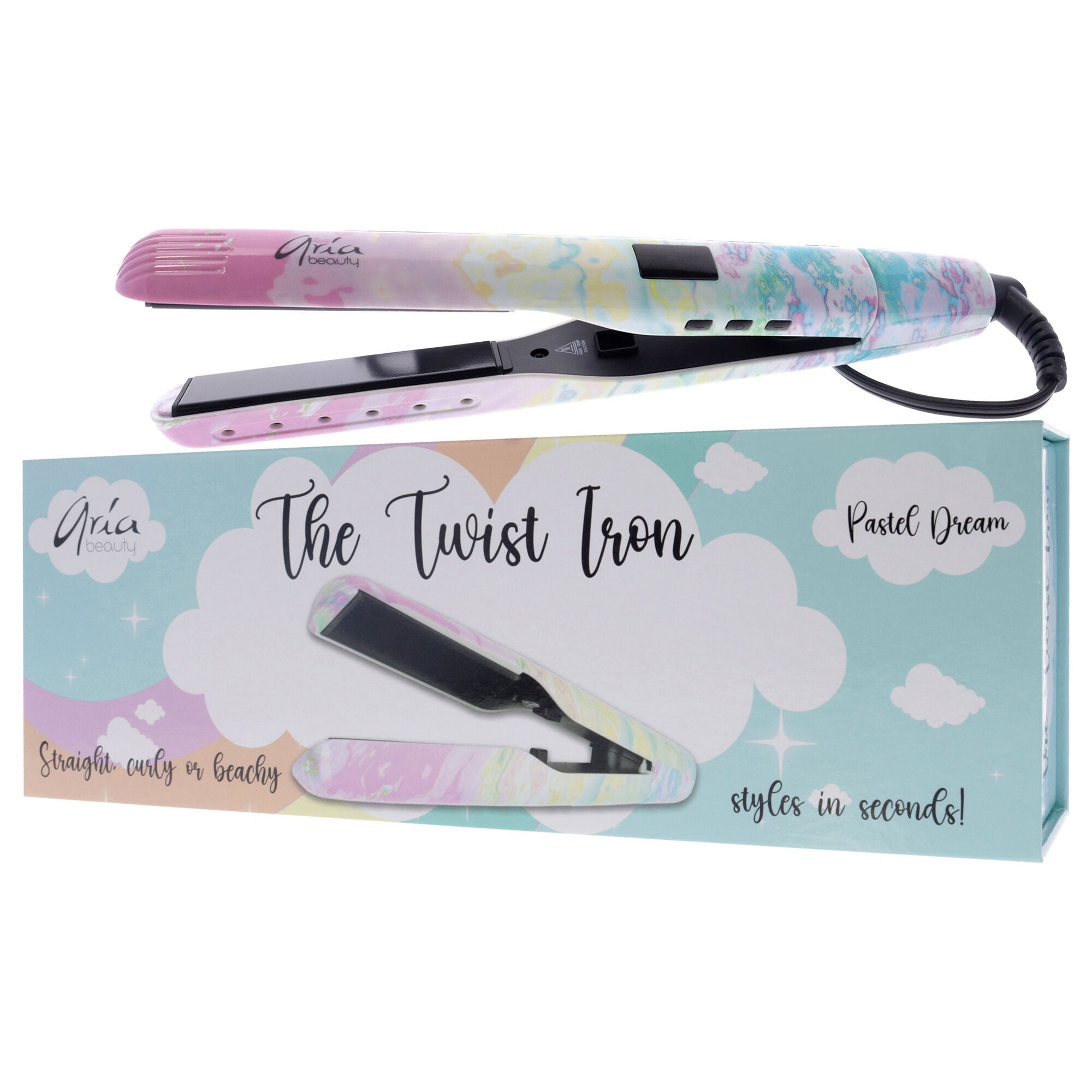 The Twist Flat Iron - Pastel Dream by Aria Beauty for Women - 1 Pc Flat Iron, See Description, alternate image number 3