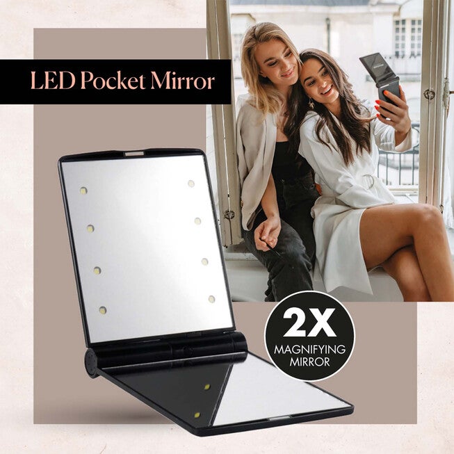 Lighted Compact Mirror by Browgame for Women - 1 Pc Mirror, , alternate image number null