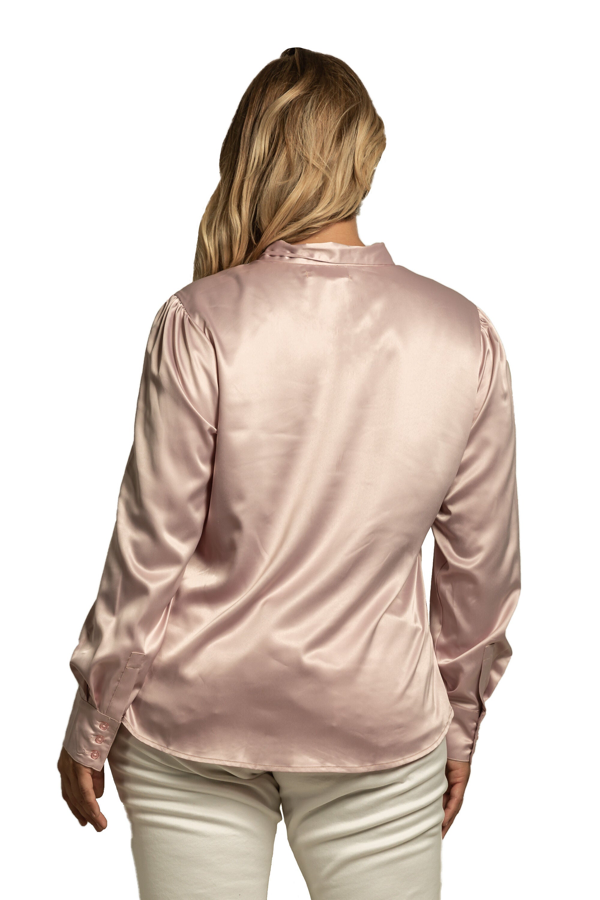 Women's Plus Size Bow-tie Neck Long Sleeve Blouse, , alternate image number 2