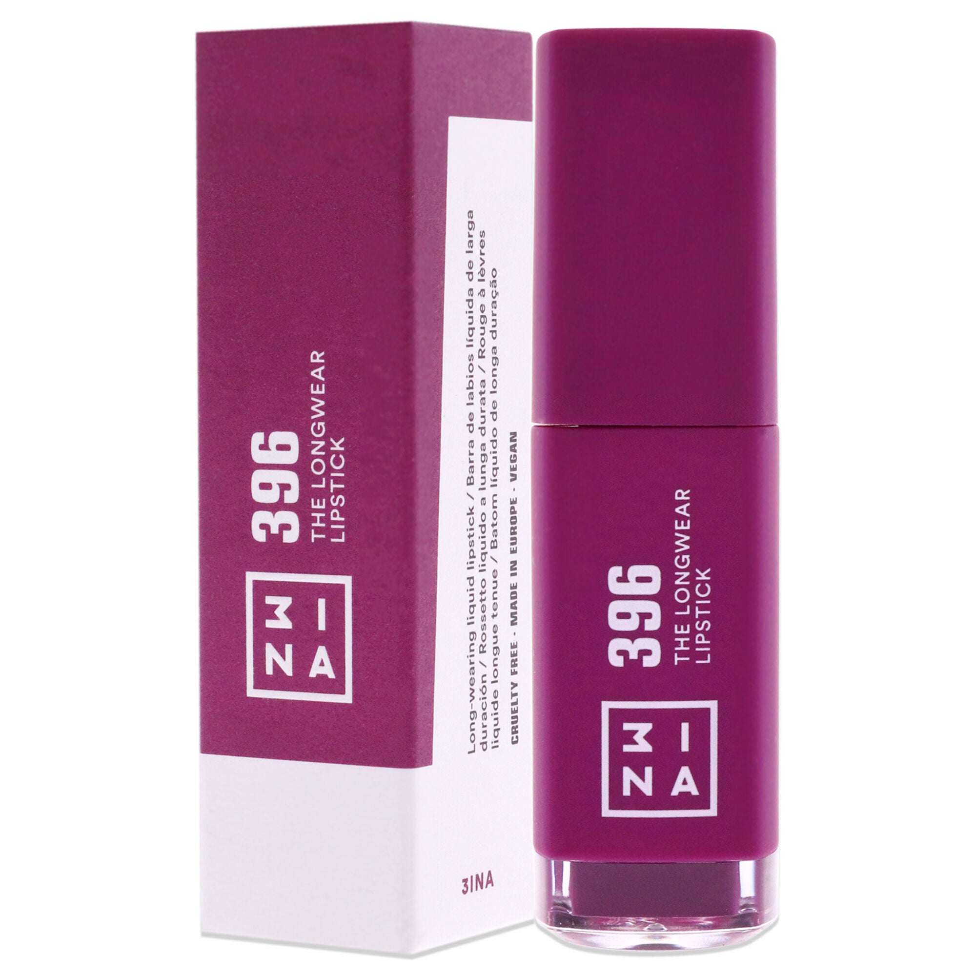 The Longwear Lipstick - 396 Dark Purple by 3INA for Women - 0.20 oz Lipstick, , alternate image number 7