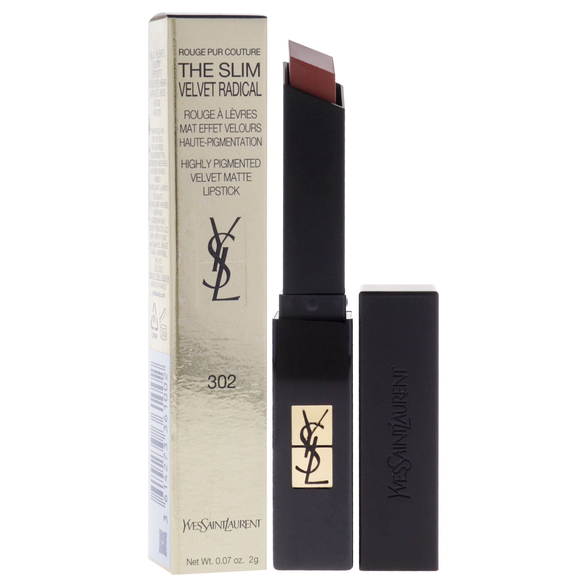 The Slim Velvet Radical Matte Lipstick - 302 Brown No Way Back by Yves Saint Laurent for Women - 0.07 oz Lipstick, , alternate image number 6