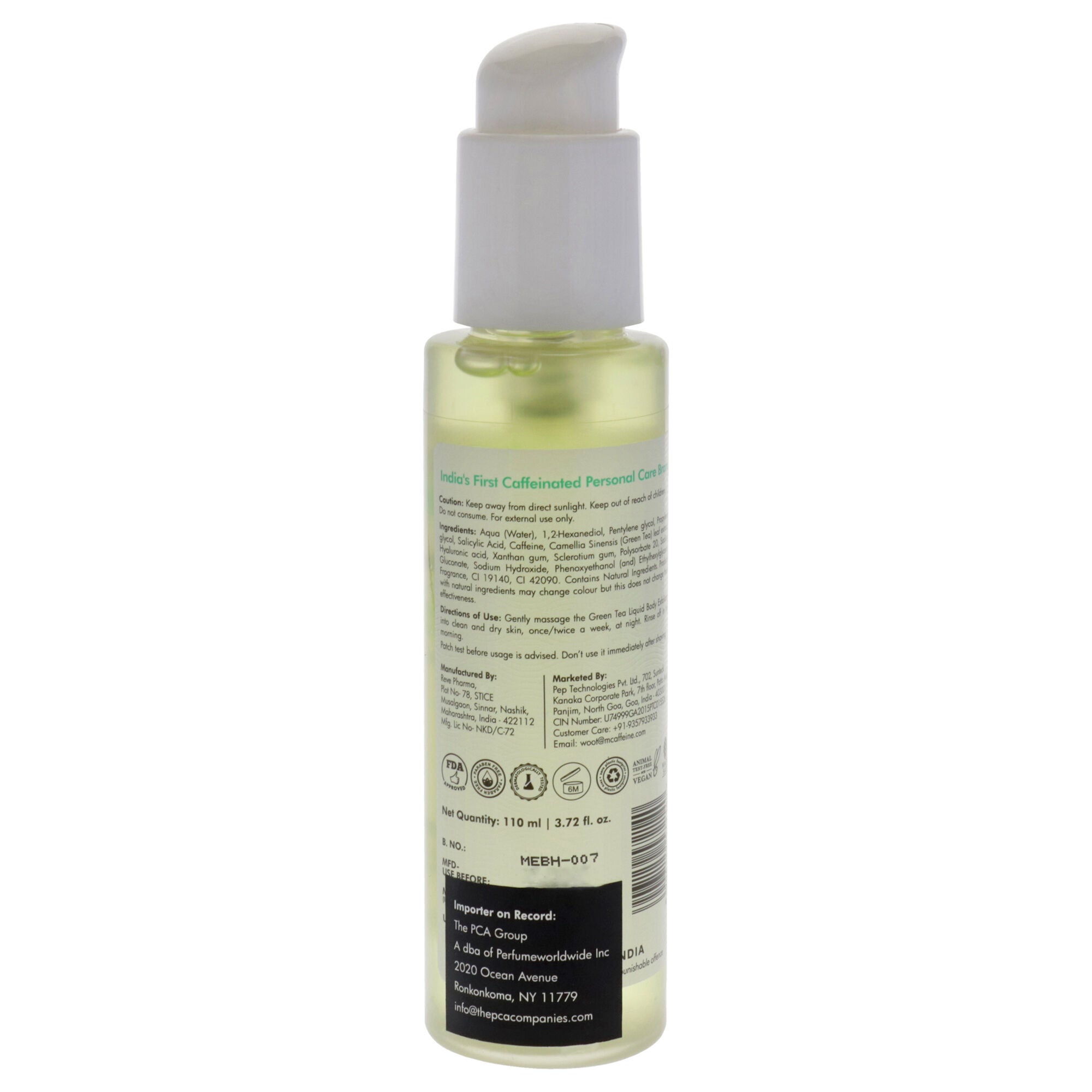 Body Exfoliator BHA Salicylic acid 2 Percent - Green Tea by mCaffeine for Unisex - 3.72 oz Exfoliator, See Description, alternate image number 2