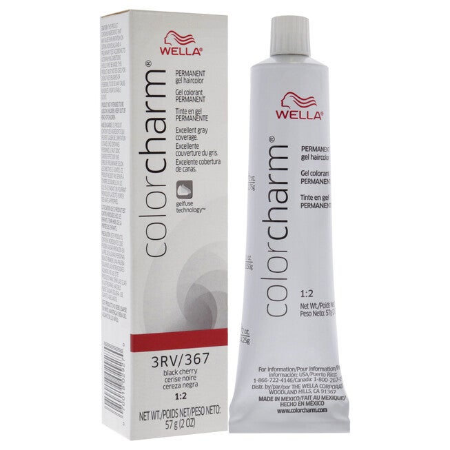 Color Charm Permanent Hair Color Gel - 3RV 367 Black Cherry by Wella for Unisex - 2 oz Hair Color, NA, alternate image number null
