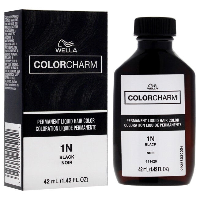 Color Charm Permanent Liquid Hair Color - 1N 051 Black by Wella for Unisex - 1.42 oz Hair Color, NA, alternate image number null