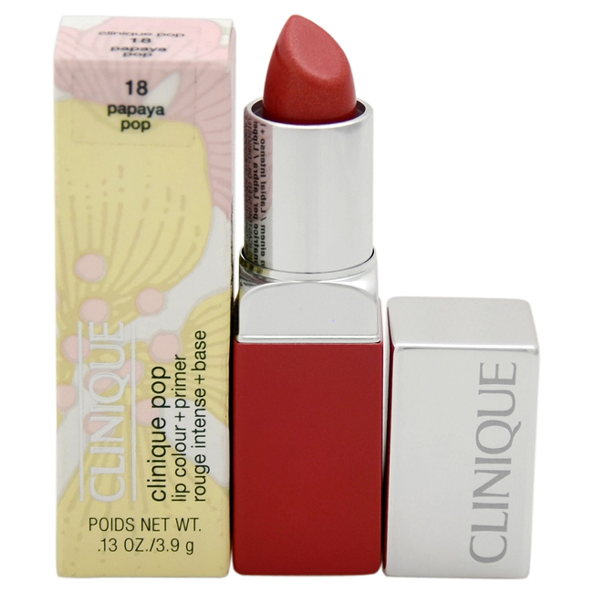 Clinique Pop Lip Colour + Primer - 18 Papaya Pop by Clinique for Women - 0.1 oz Lipstick, See Description, hi-res image number 0