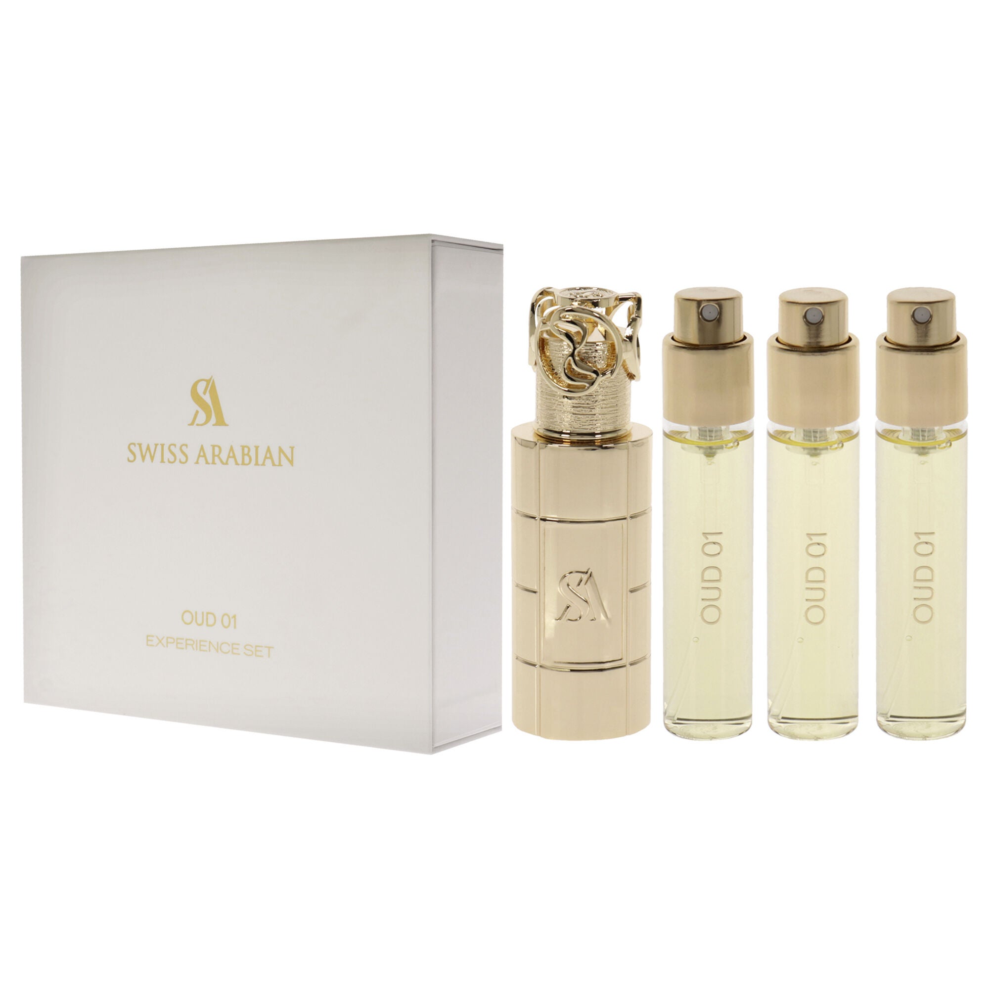 Oud 01 by Swiss Arabian for Unisex - 4 Pc Mini Gift Set 3 x 10ml Perfume Spray, 1 Metal Case, , alternate image number 7