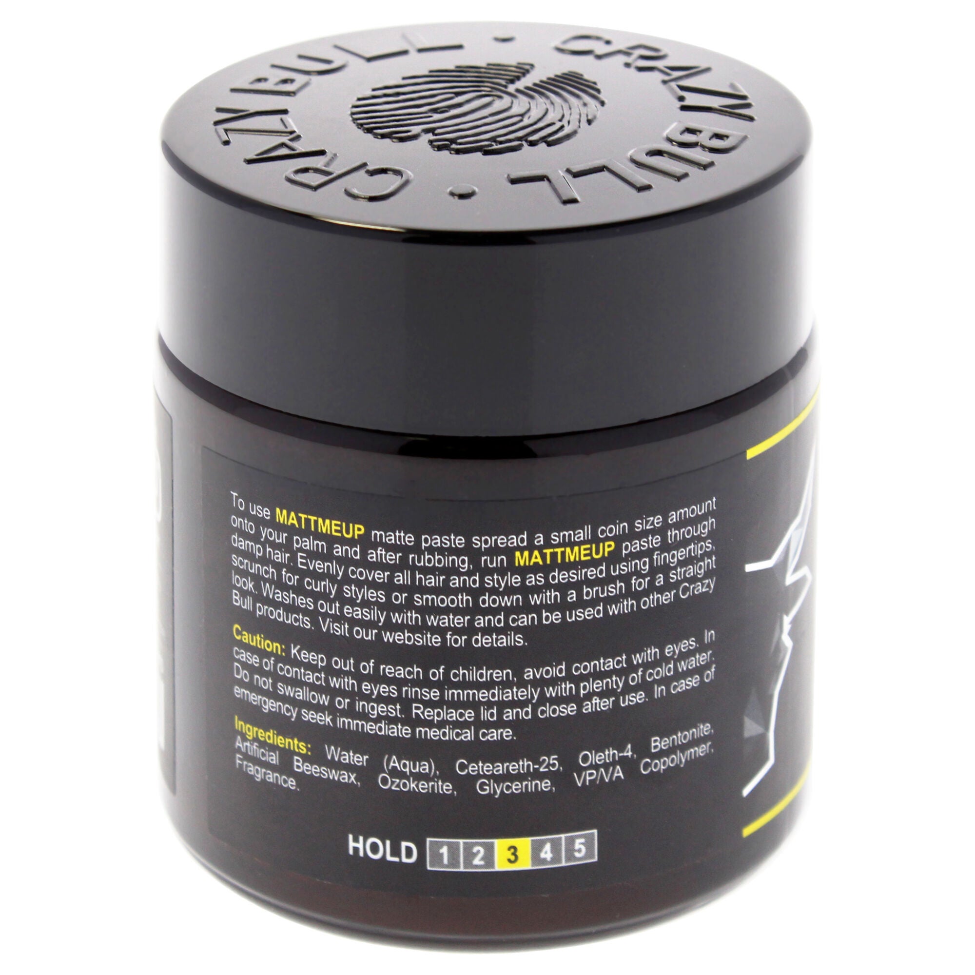 MattMeUp Paste - Medium Matte by Crazy Bull Hair for Men - 3.38 oz Paste, See Description, alternate image number 2